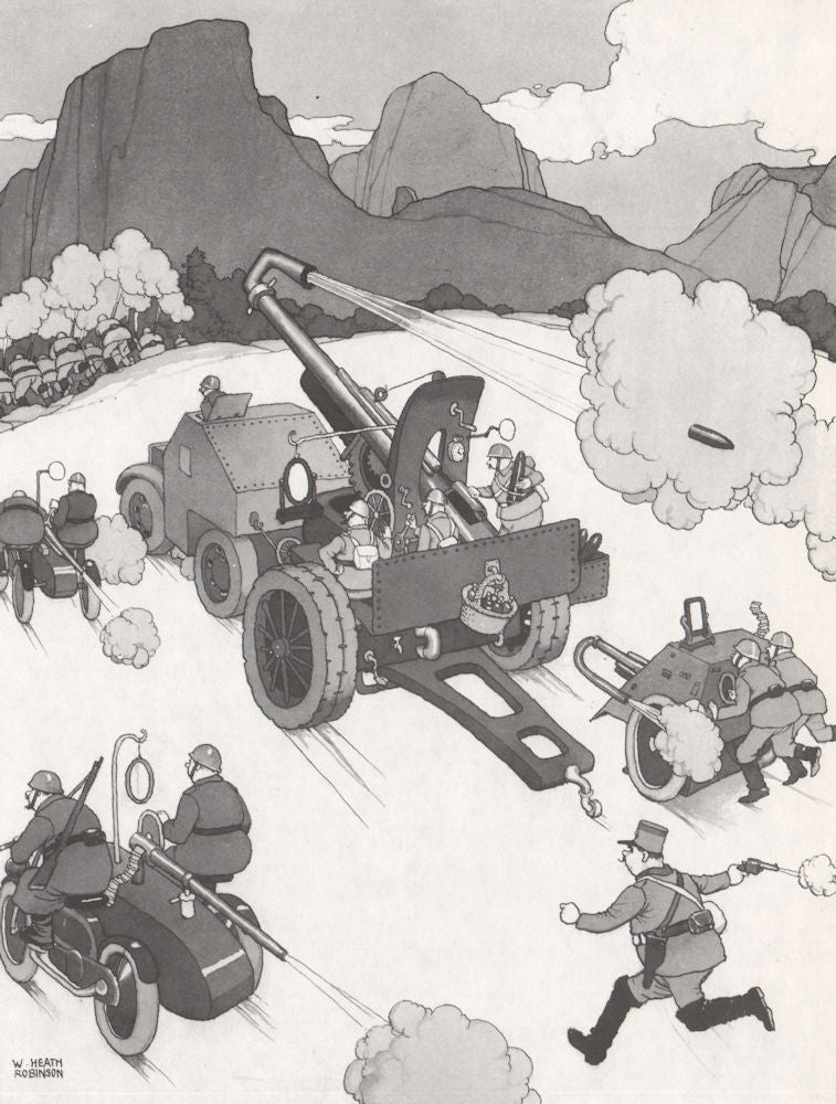 HEATH ROBINSON. Back Acting Guns. Second World War 1973 old vintage print